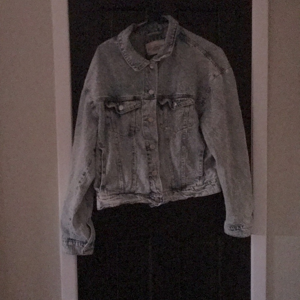Washed denim jacket.